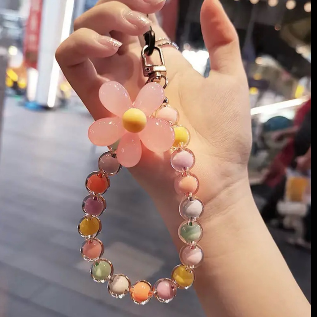 Brand New Colorful Flower Bracelet Mobile Phone Lanyard  Keychain